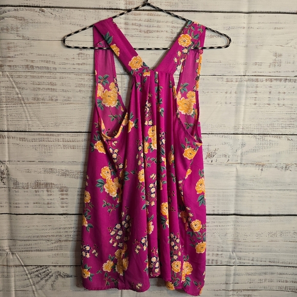 2 Pink Rose Summer Tank Tops Pink And Blue Womans Size Large - Picture 8 of 10